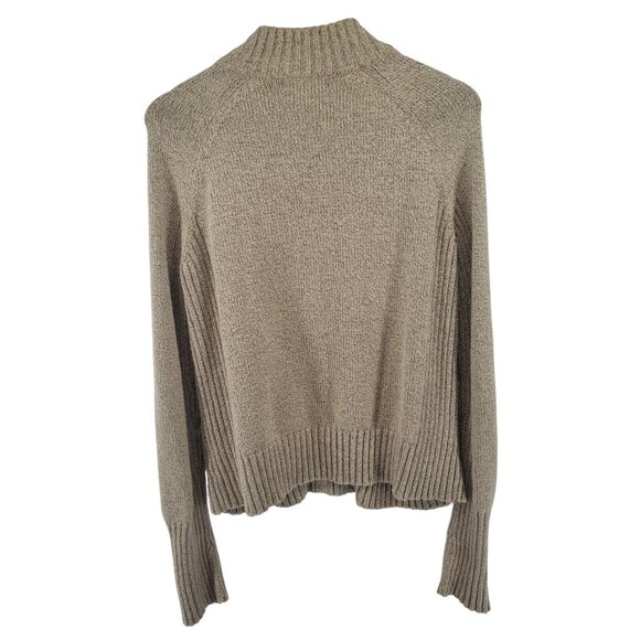 Vintage Eddie Bauer Beige Knit Full-Zip Cardigan Sweater Large Cotton Blend - Picture 7 of 7